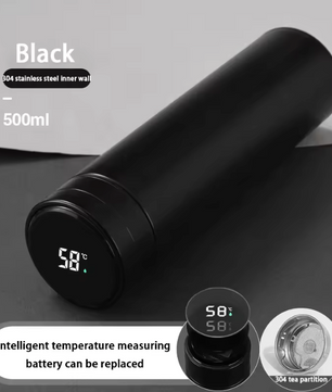 Thermosfles 500ML met LCD Display – RVS Drinkfles Warm/Koud