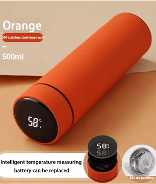 Thermosfles 500ML met LCD Display – RVS Drinkfles Warm/Koud