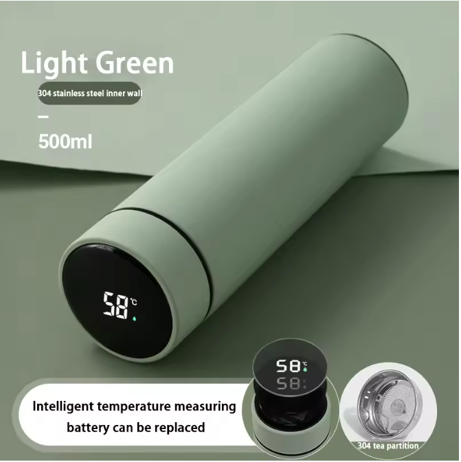 Thermosfles 500ML met LCD Display – RVS Drinkfles Warm/Koud