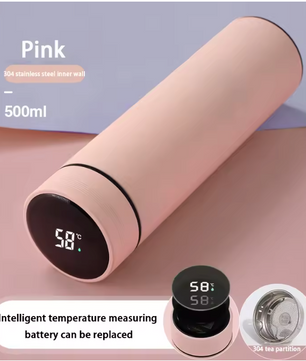 Thermosfles 500ML met LCD Display – RVS Drinkfles Warm/Koud