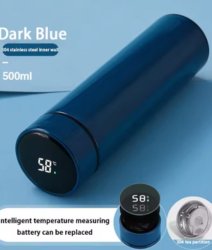 Thermosfles 500ML met LCD Display – RVS Drinkfles Warm/Koud