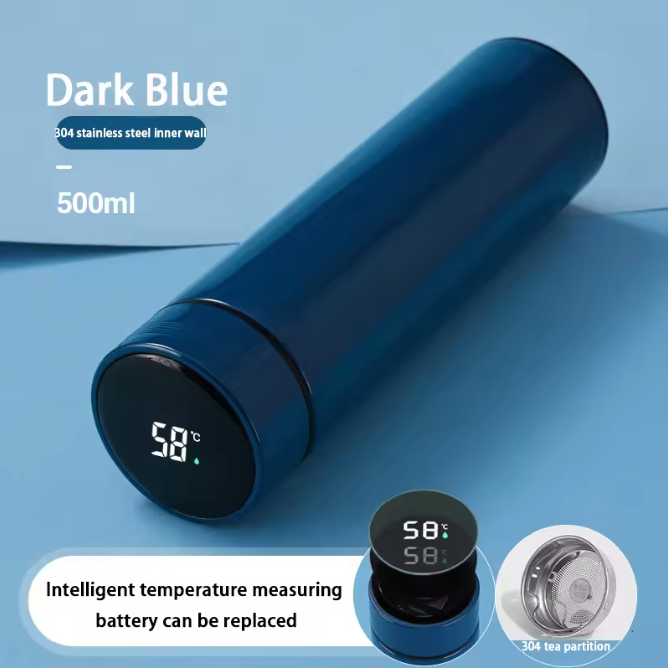 Thermosfles 500ML met LCD Display – RVS Drinkfles Warm/Koud