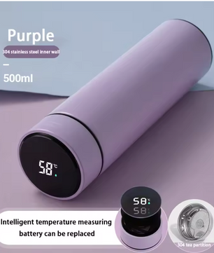 Thermosfles 500ML met LCD Display – RVS Drinkfles Warm/Koud