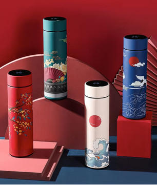 Chinese Stijl Thermosfles met Display – RVS Warm/Koud