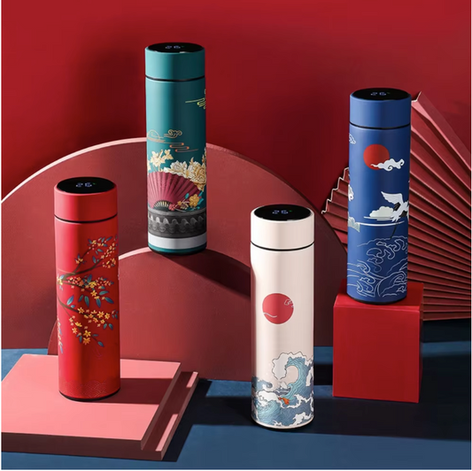 Chinese Stijl Thermosfles met Display – RVS Warm/Koud