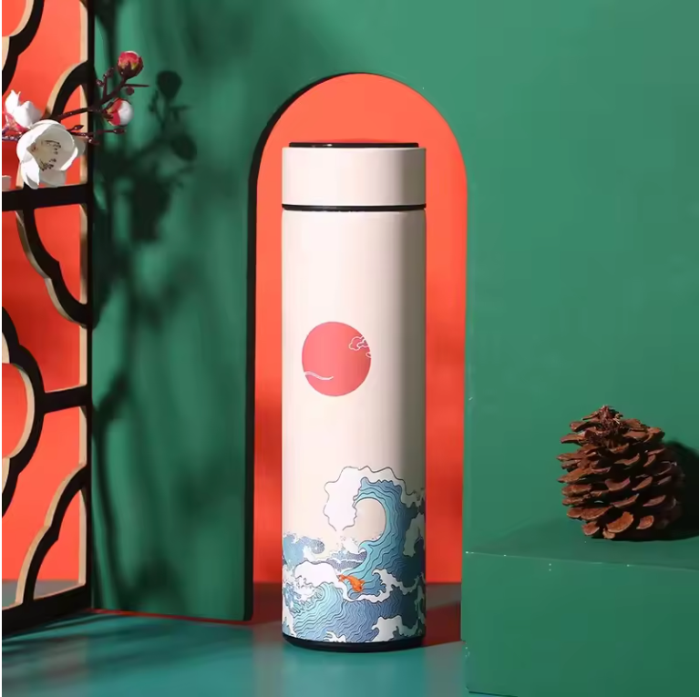 Chinese Stijl Thermosfles met Display – RVS Warm/Koud