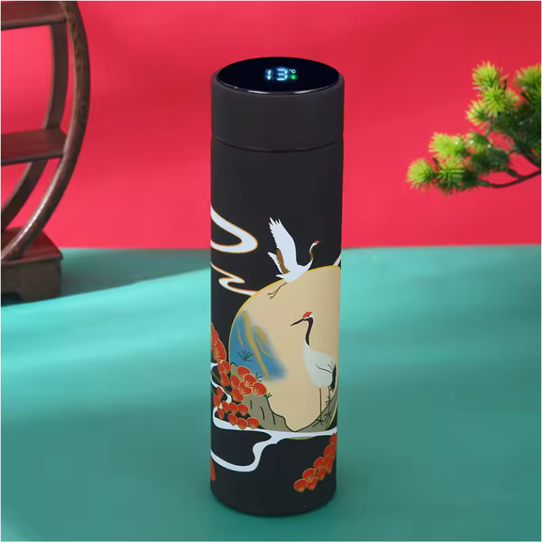 Chinese Stijl Thermosfles met Display – RVS Warm/Koud