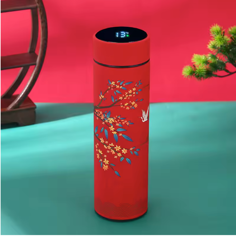 Chinese Stijl Thermosfles met Display – RVS Warm/Koud