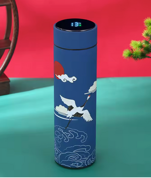 Chinese Stijl Thermosfles met Display – RVS Warm/Koud