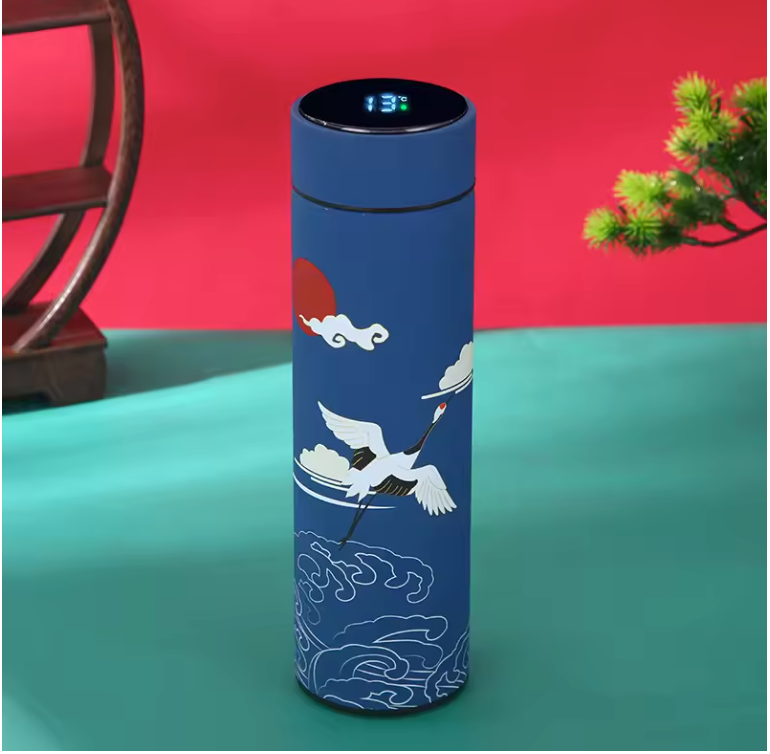 Chinese Stijl Thermosfles met Display – RVS Warm/Koud
