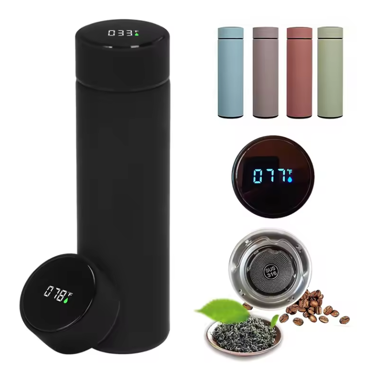 Smart Thermosfles met Display – RVS Outdoor Drinkfles Warm/Koud