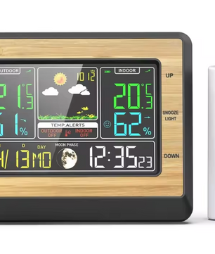 Draadloos Weerstation met Kleurenscherm – Binnen/Buiten Thermometer en Hygrometer