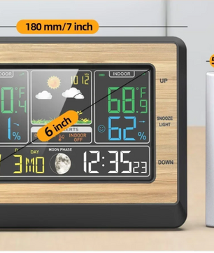 Draadloos Weerstation met Kleurenscherm – Binnen/Buiten Thermometer en Hygrometer