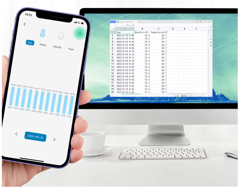 Slimme WiFi Thermometer Hygrometer – Digitale Temp en Vocht Sensor met App
