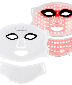 LED Gezichts- en Nekmasker – 7 Kleuren Lichttherapie, Flexibel Siliconen Design, Draadloos en Oplaadbaar