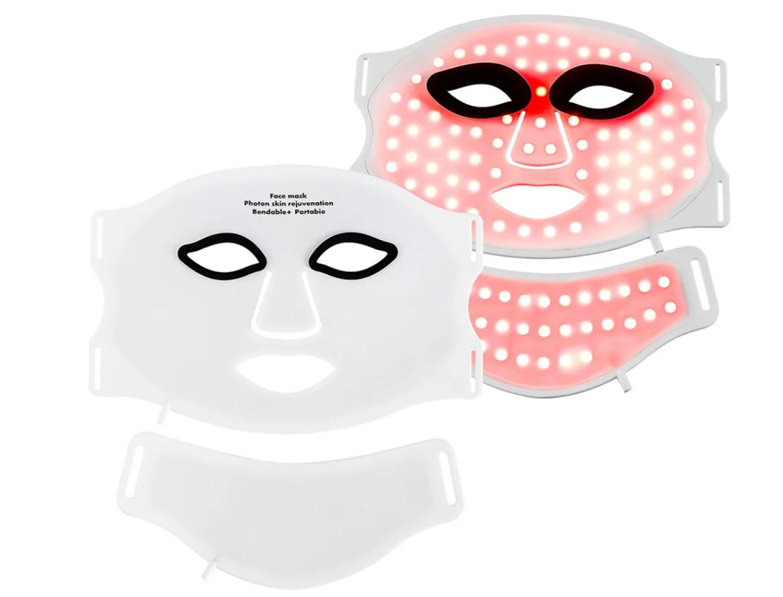 LED Gezichts- en Nekmasker – 7 Kleuren Lichttherapie, Flexibel Siliconen Design, Draadloos en Oplaadbaar