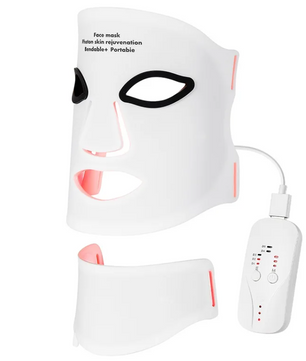 LED Gezichts- en Nekmasker – 7 Kleuren Lichttherapie, Flexibel Siliconen Design, Draadloos en Oplaadbaar
