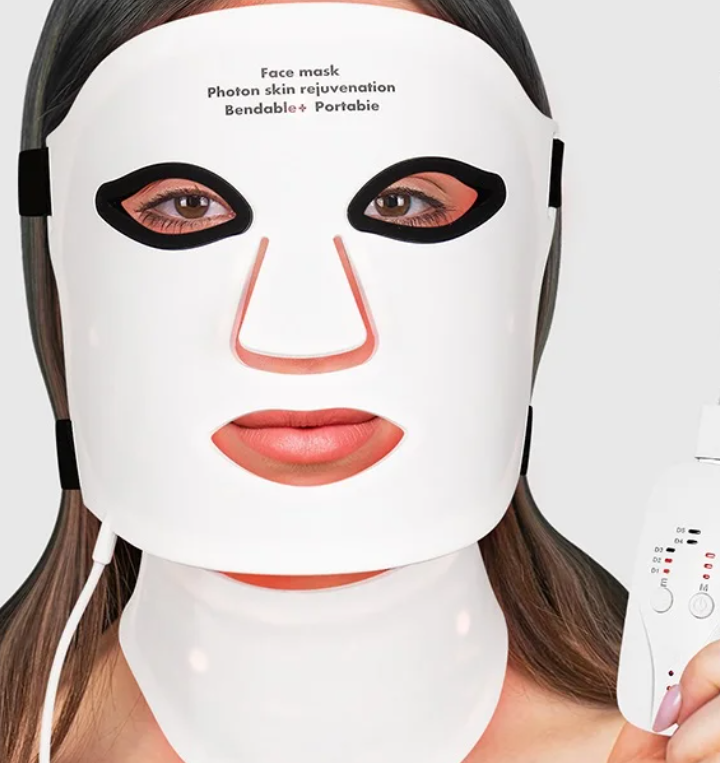 LED Gezichts- en Nekmasker – 7 Kleuren Lichttherapie, Flexibel Siliconen Design, Draadloos en Oplaadbaar