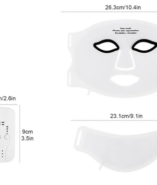 LED Gezichts- en Nekmasker – 7 Kleuren Lichttherapie, Flexibel Siliconen Design, Draadloos en Oplaadbaar