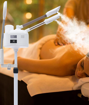 3-in-1 Gezichtsstomer met Warm en Koud Nano Mist – LED Licht, Vergrootglas en Verstelbaar Statief voor Diepe Reiniging