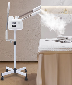 3-in-1 Gezichtsstomer met Warm en Koud Nano Mist – LED Licht, Vergrootglas en Verstelbaar Statief voor Diepe Reiniging