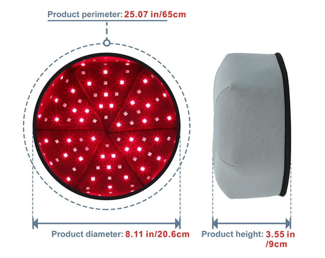 Rood Licht Therapie Cap – LED Hoofdhuid Behandeling voor Haargroei en Ontspanning met 660nm en 830nm Licht