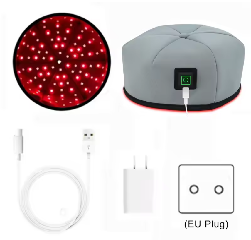 Rood Licht Therapie Cap – LED Hoofdhuid Behandeling voor Haargroei en Ontspanning met 660nm en 830nm Licht