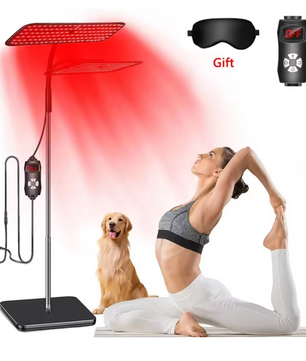 Rood Licht Therapie Paneel – 660nm en 850nm Infrarood Lamp met Timer en Verstelbare Standaard voor Gezicht en Lichaam