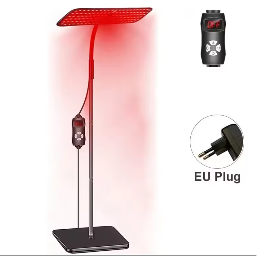 Rood Licht Therapie Paneel – 660nm en 850nm Infrarood Lamp met Timer en Verstelbare Standaard voor Gezicht en Lichaam