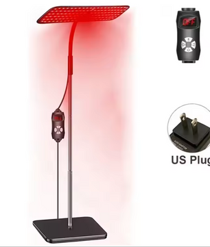 Rood Licht Therapie Paneel – 660nm en 850nm Infrarood Lamp met Timer en Verstelbare Standaard voor Gezicht en Lichaam