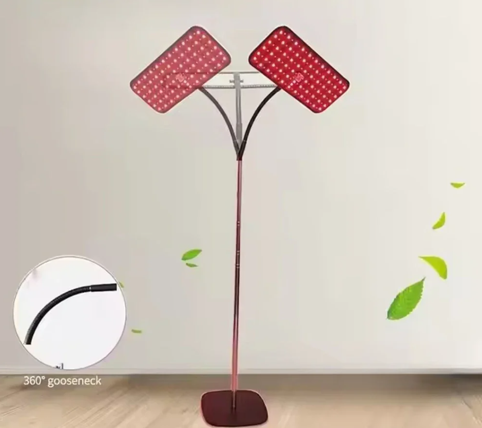 Rood Licht Therapie Paneel – 660nm en 850nm Infrarood Lamp met Timer en Verstelbare Standaard voor Gezicht en Lichaam