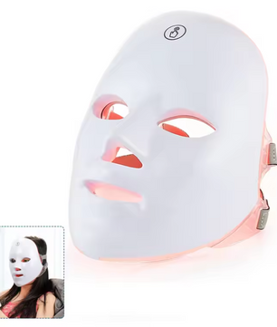 Draadloos LED Gezichts- en Nekmasker – 7 Kleuren Lichttherapie voor Huidverjonging en Versteviging