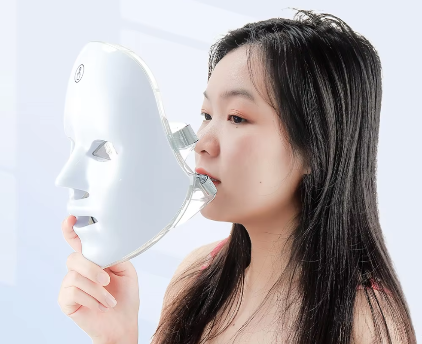 Draadloos LED Gezichts- en Nekmasker – 7 Kleuren Lichttherapie voor Huidverjonging en Versteviging