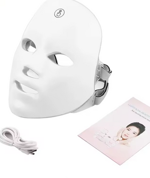 Draadloos LED Gezichts- en Nekmasker – 7 Kleuren Lichttherapie voor Huidverjonging en Versteviging