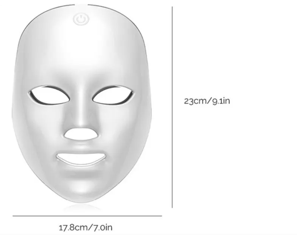 Draadloos LED Gezichts- en Nekmasker – 7 Kleuren Lichttherapie voor Huidverjonging en Versteviging