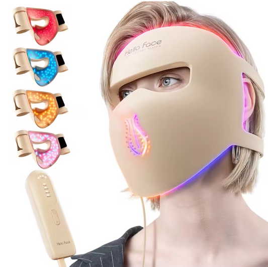 LED Gezichts- en Nekmasker 4D – 311 LED Lichttherapie met Rood en Infrarood, Flexibel Siliconen Design en Draadloos Gebruik