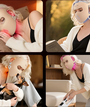 LED Gezichts- en Nekmasker 4D – 311 LED Lichttherapie met Rood en Infrarood, Flexibel Siliconen Design en Draadloos Gebruik