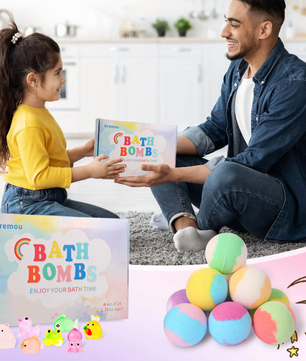 Set van 24 Bruisballen voor Kinderen – Badbommen met Verrassing en Speelgoed, Natuurlijk en Bruisend Badplezier