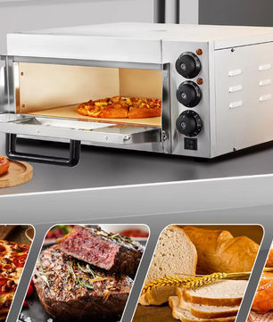 Elektrische Pizza Oven – RVS Tafelmodel met Pizzasteen, Timer en Dubbele Verwarming voor Thuis en Professioneel Gebruik (Copy)