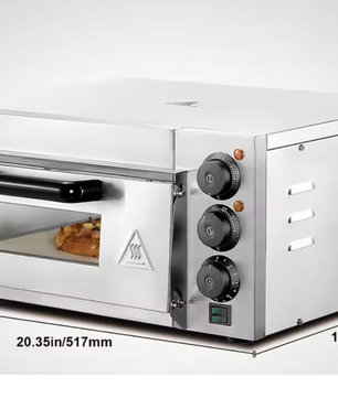 Elektrische Pizza Oven – RVS Tafelmodel met Pizzasteen, Timer en Dubbele Verwarming voor Thuis en Professioneel Gebruik (Copy)