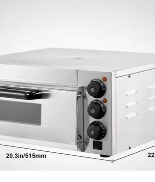 Elektrische Pizza Oven – RVS Tafelmodel met Pizzasteen, Timer en Dubbele Verwarming voor Thuis en Professioneel Gebruik (Copy)