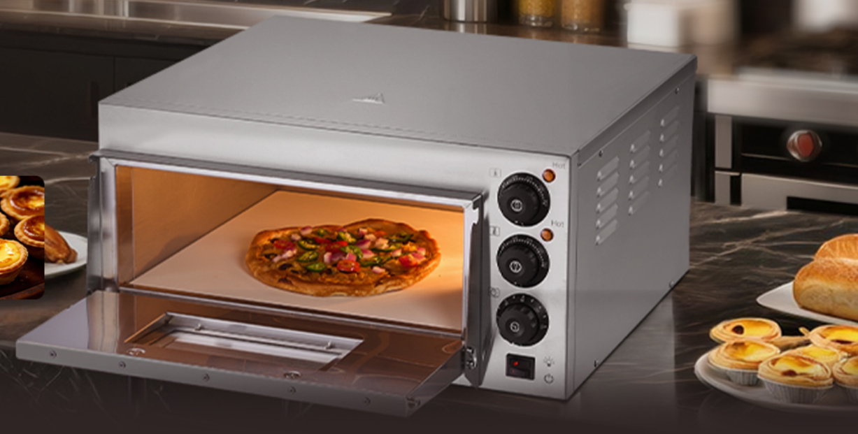 Elektrische Pizza Oven – RVS Tafelmodel met Pizzasteen, Timer en Dubbele Verwarming voor Thuis en Professioneel Gebruik (Copy)