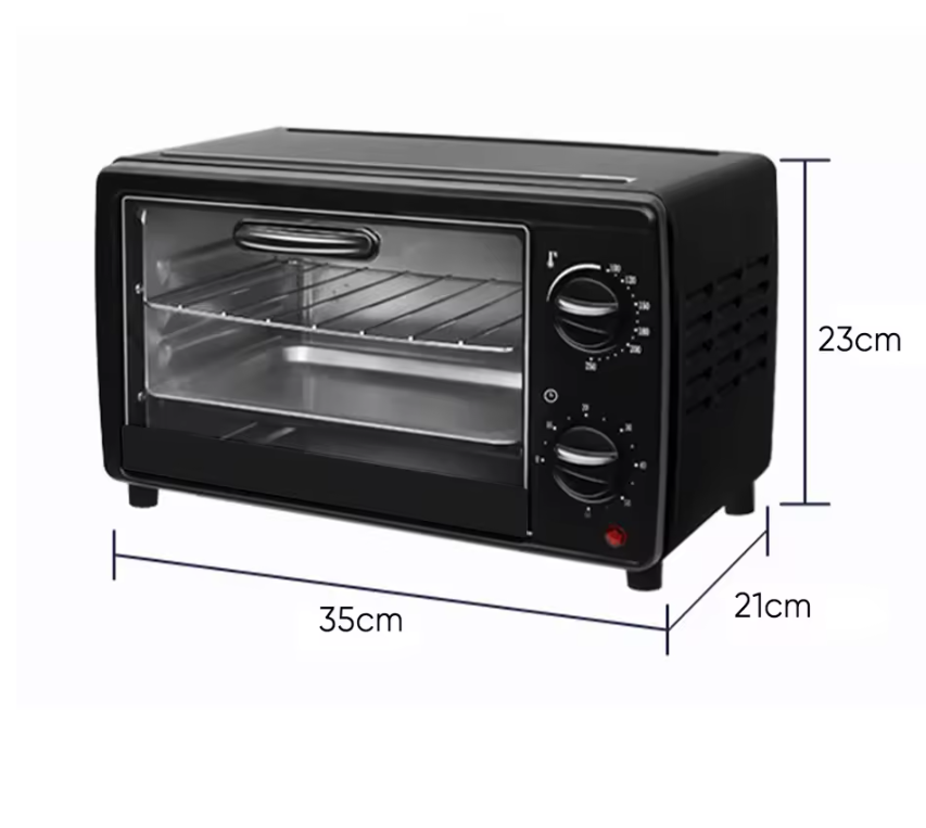 Mini Airfryer Oven 13L – Compacte Heteluchtoven met Kijkvenster en Multifunctioneel Gebruik voor Bakken en Braden