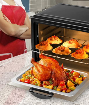 Mini Airfryer Oven 13L – Compacte Heteluchtoven met Kijkvenster en Multifunctioneel Gebruik voor Bakken en Braden