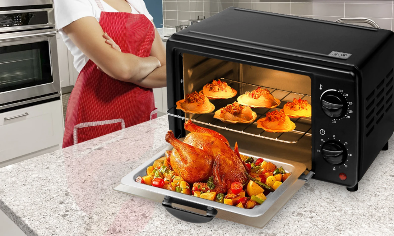 Mini Airfryer Oven 13L – Compacte Heteluchtoven met Kijkvenster en Multifunctioneel Gebruik voor Bakken en Braden
