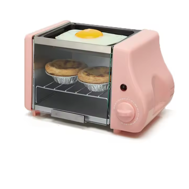 Mini Elektrische Oven 1.5L – Compacte Grill en Broodrooster met Timer voor Ontbijt en Kleine Gerechten
