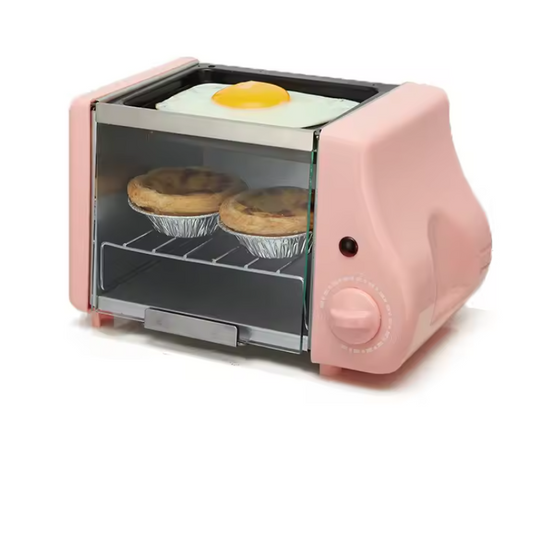 Mini Elektrische Oven 1.5L – Compacte Grill en Broodrooster met Timer voor Ontbijt en Kleine Gerechten