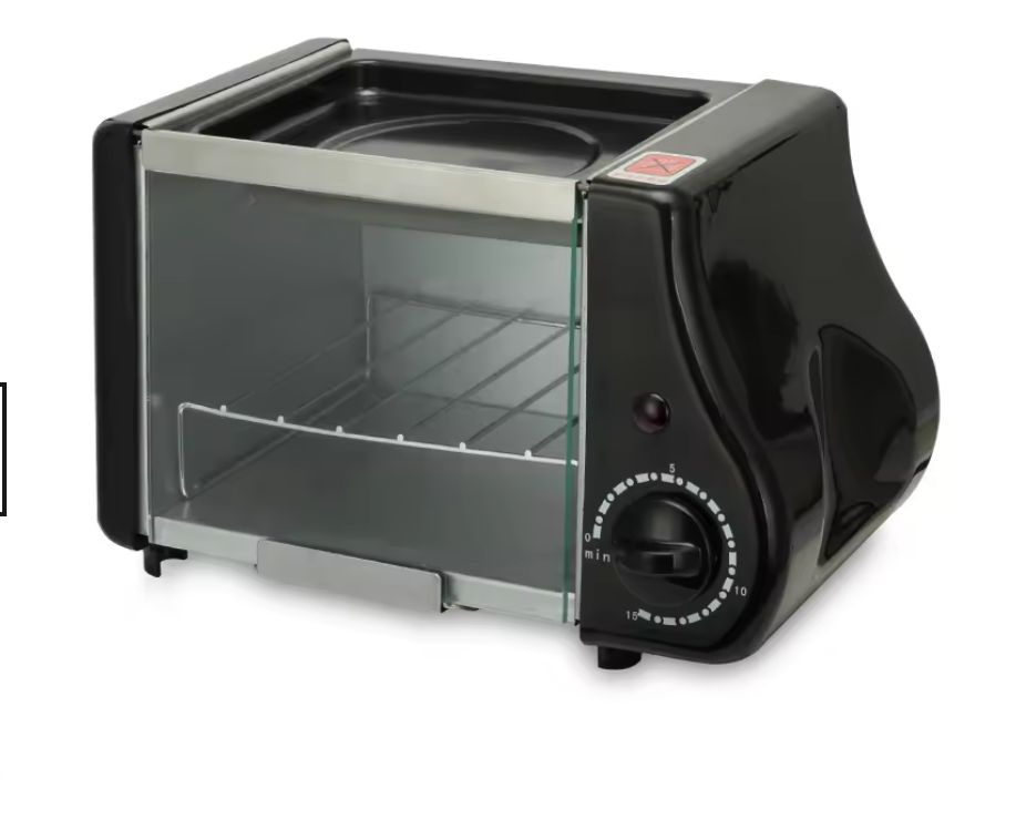 Mini Elektrische Oven 1.5L – Compacte Grill en Broodrooster met Timer voor Ontbijt en Kleine Gerechten