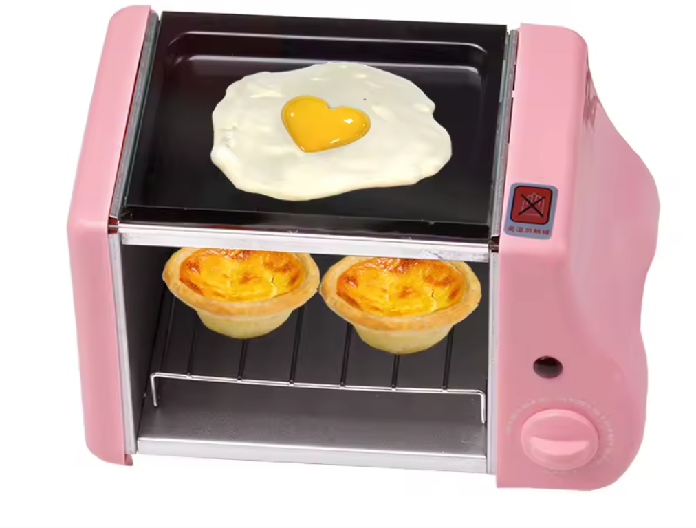 Mini Elektrische Oven 1.5L – Compacte Grill en Broodrooster met Timer voor Ontbijt en Kleine Gerechten