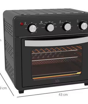 Multifunctionele Tafel Oven 30L – Elektrische Heteluchtoven met 7 Functies, Timer en Instelbare Temperatuur
